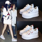 Baskets à plateforme en cuir véritable pour femmes