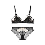 Ensemble de lingerie sexy en dentelle française brodée pour femme