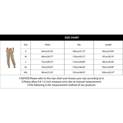 Pantalon cargo taille élastique pour femmes, pantalon décontracté multi-poches