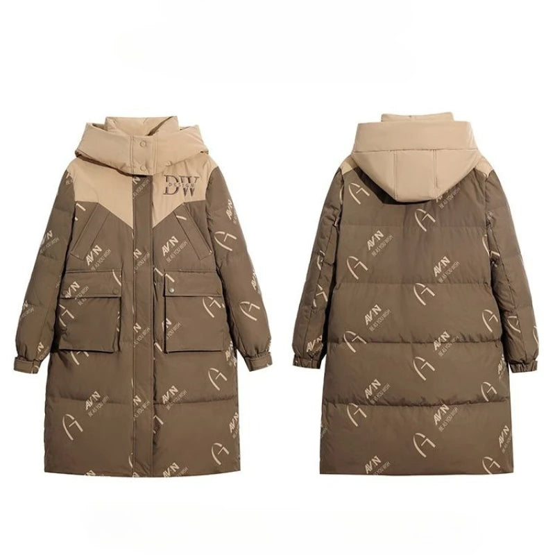 Manteau d'hiver épais à capuche pour femme