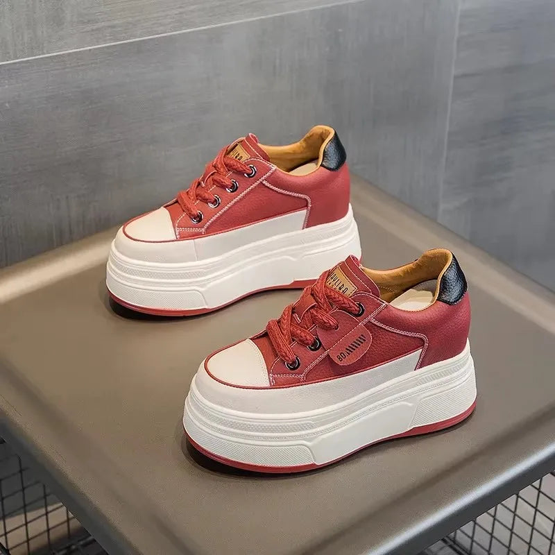 Baskets en cuir véritable pour femmes