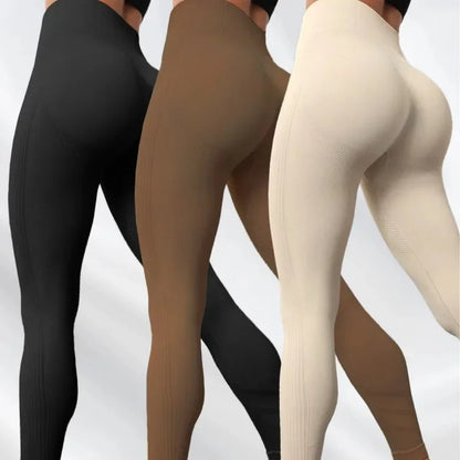 Leggings amincissants de couleur unie pour femmes