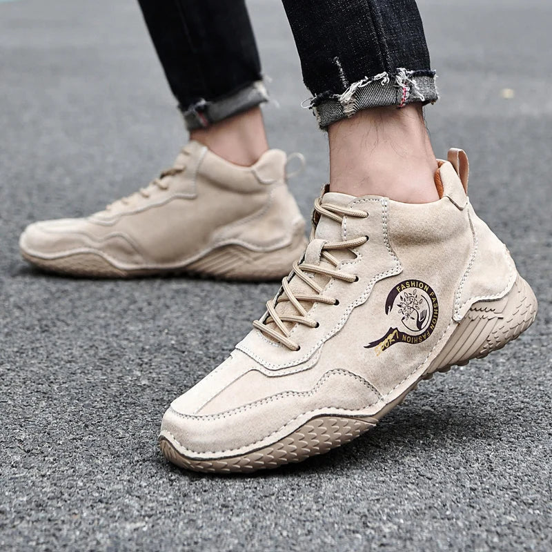 Baskets montantes en cuir souple pour hommes