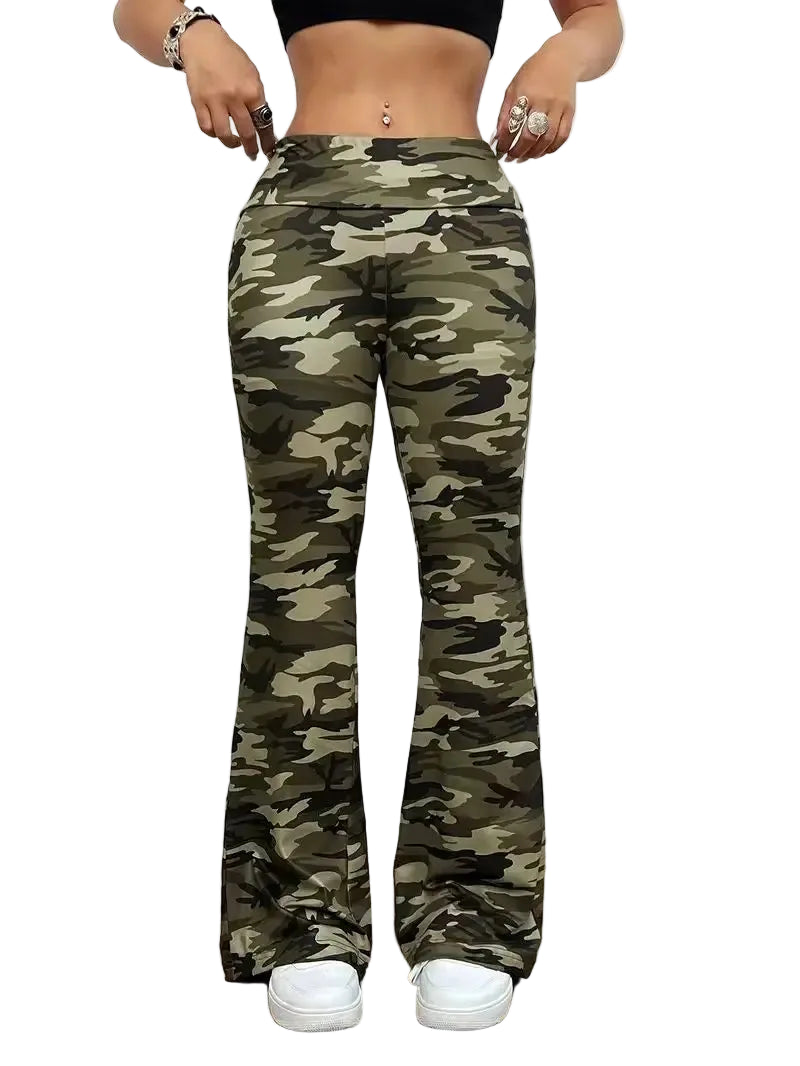 Pantalon taille haute à jambes larges pour femme