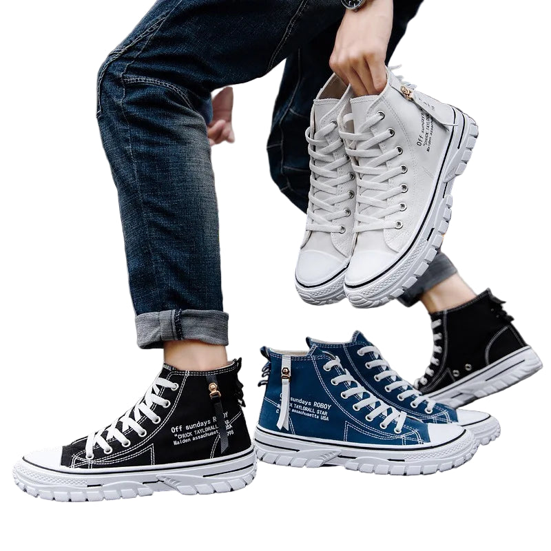 Baskets montantes confortables et décontractées en toile pour homme