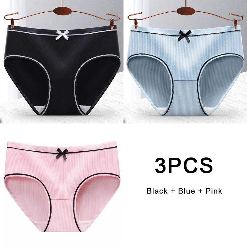 Culotte sexy et confortable pour femme, culotte en fil, avec nœud