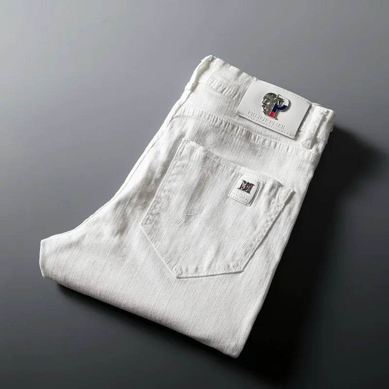Jeans slim blancs pour hommes