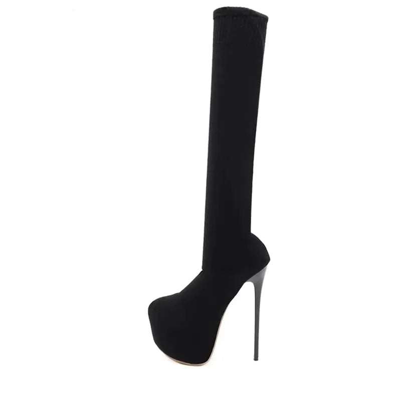 Cuissardes à talons plateforme pour femme