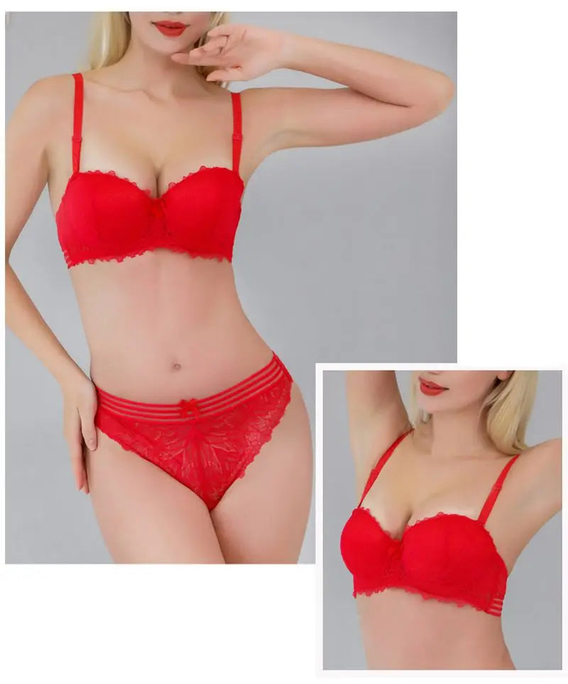 Ensemble de soutien-gorge Push Up en dentelle pour femmes