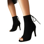 Bottines à talons hauts noirs pour femmes