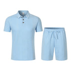 Ensemble deux pièces polo décontracté à manches courtes et short pour hommes