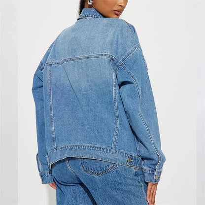 Veste en jean à simple boutonnage pour femme