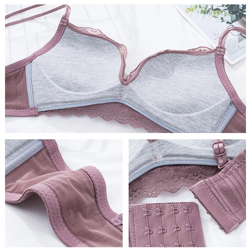 Ensemble de soutien-gorge push-up à nœud sexy pour femmes