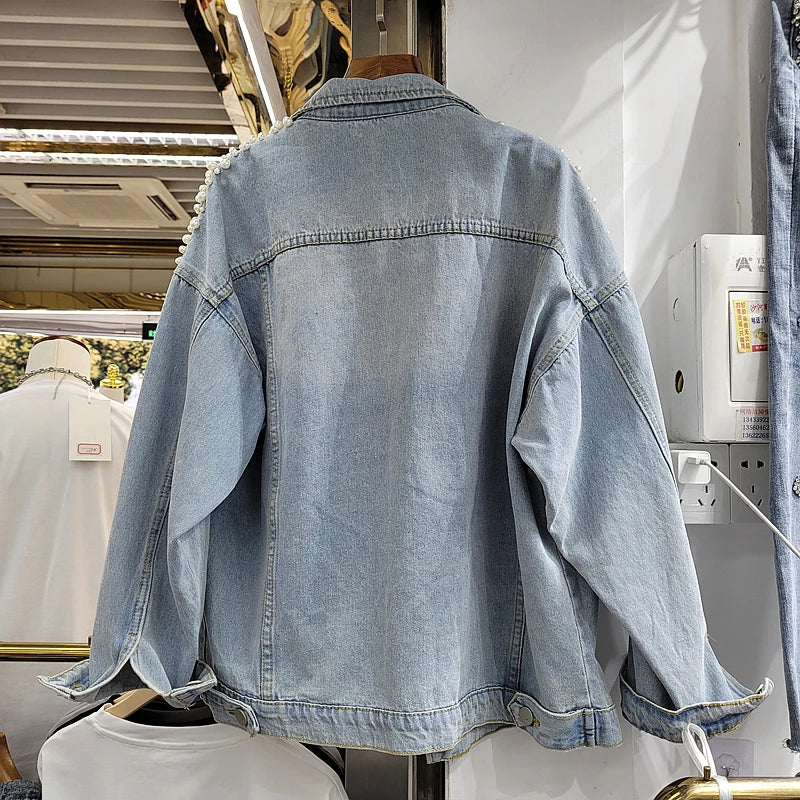 Veste en jean à trous tendance pour femme