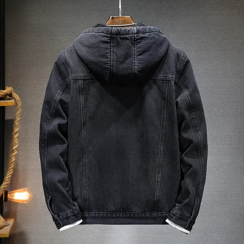Veste en jean à capuche pour hommes