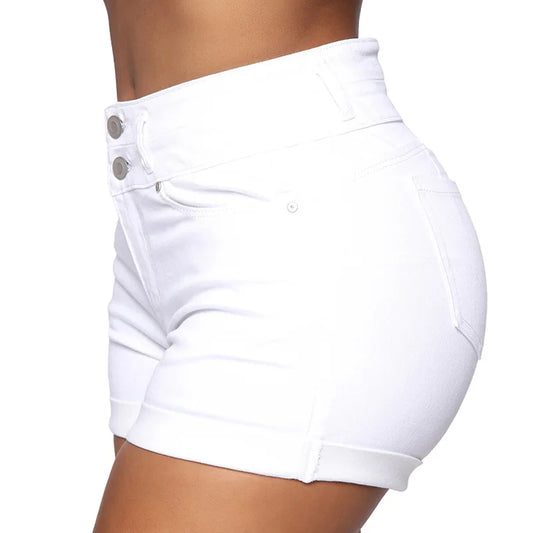 Short en jean pour femmes taille haute