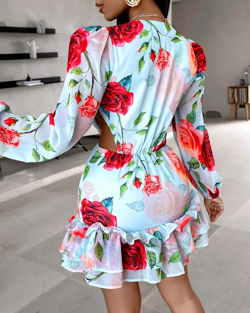 Mini robe bohème à imprimé floral pour femmes