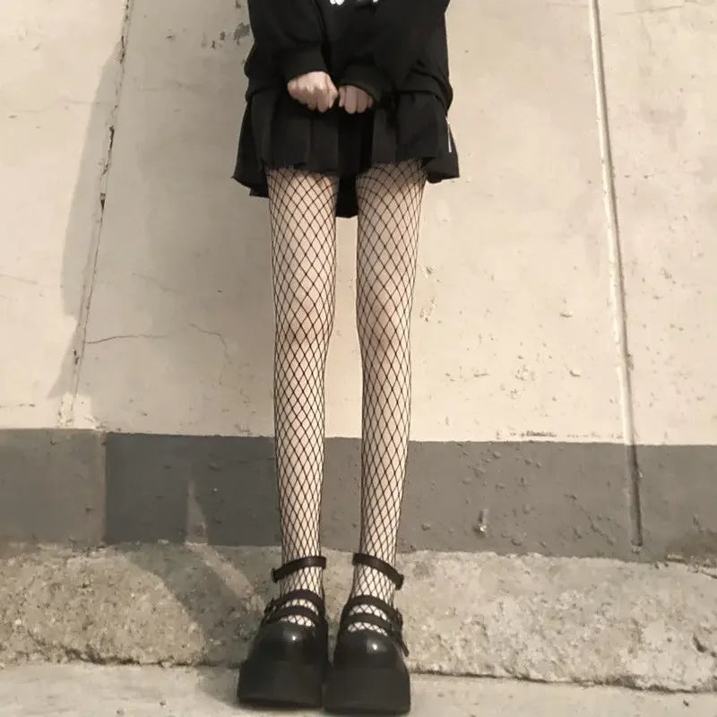 Bas gothiques en résille Lolita pour femmes