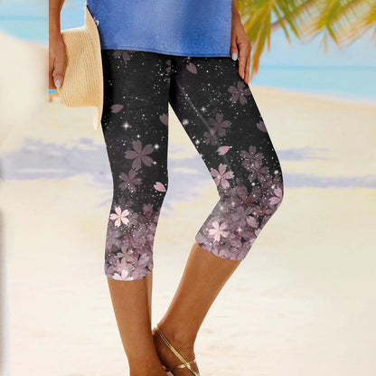 Leggings d'été à imprimé floral pour femmes