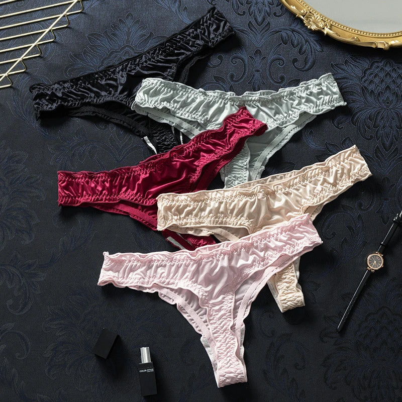 String en soie glacée sexy pour femme