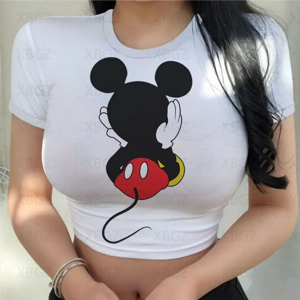 T-shirt Disney Minnie Mouse pour femmes haut court