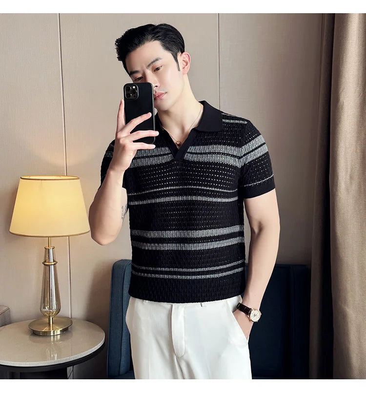 Polo tricoté pour hommes