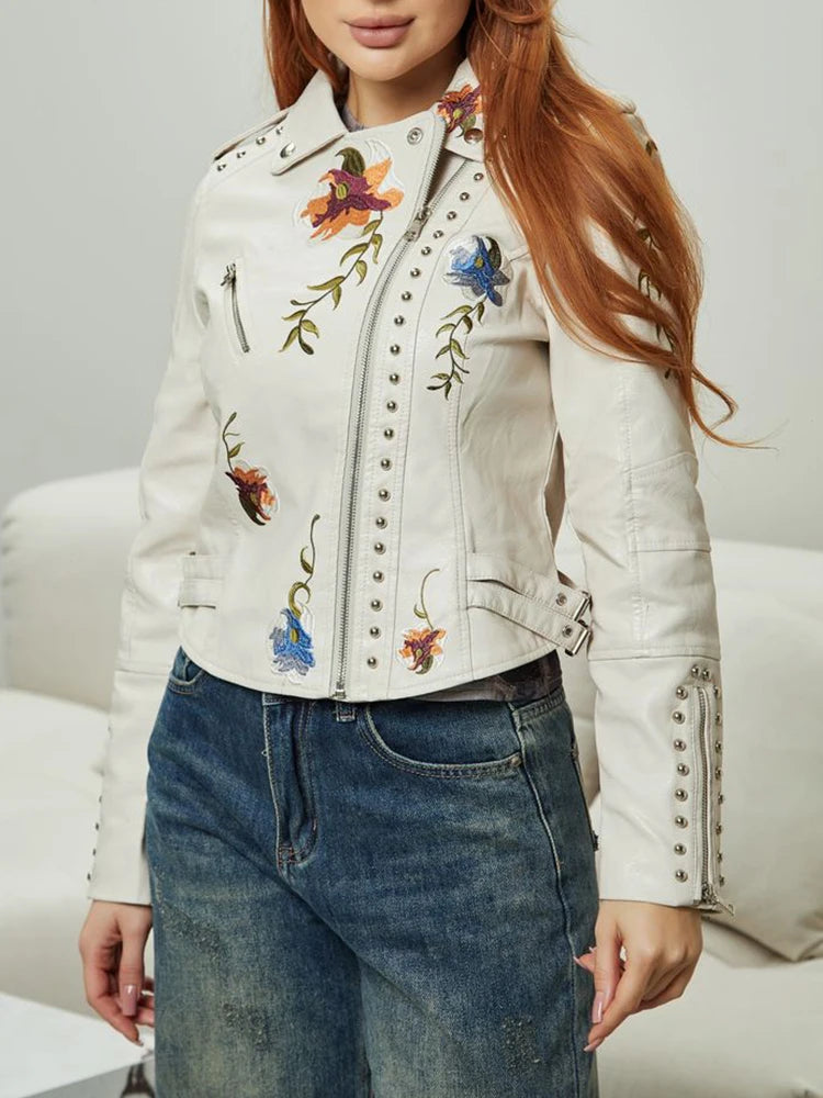 Veste en pu similicuir pour femmes