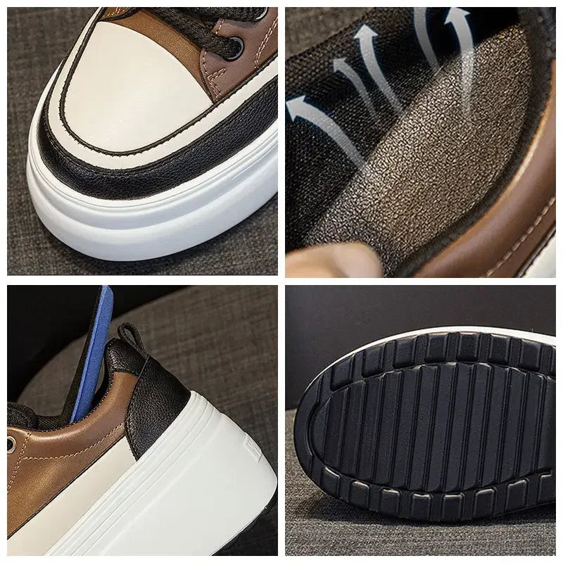 Baskets en cuir véritable pour femmes