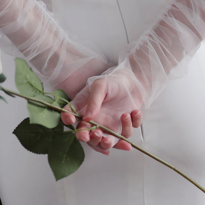 Gants élégants blancs en tulle doux pour femmes