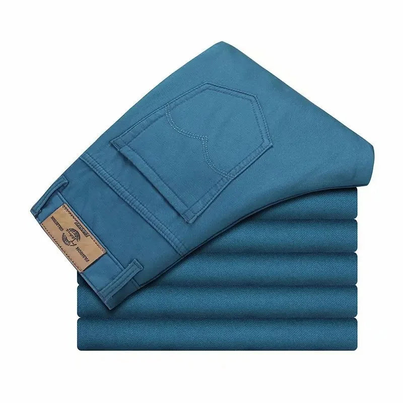 Pantalons décontractés couleur unie jambe droite coupe pour hommes