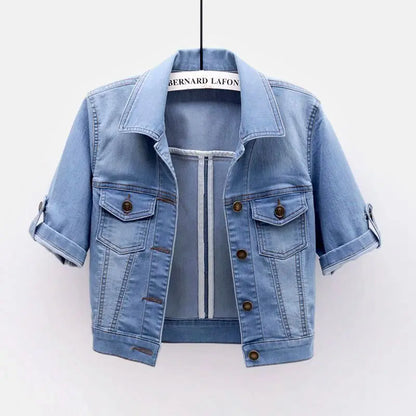 Veste en jean à manches trois-quarts pour femme