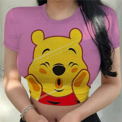 T-shirt Disney Winnie pour femmes haut court