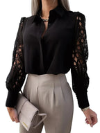 Chemisier en dentelle évidée pour femmes