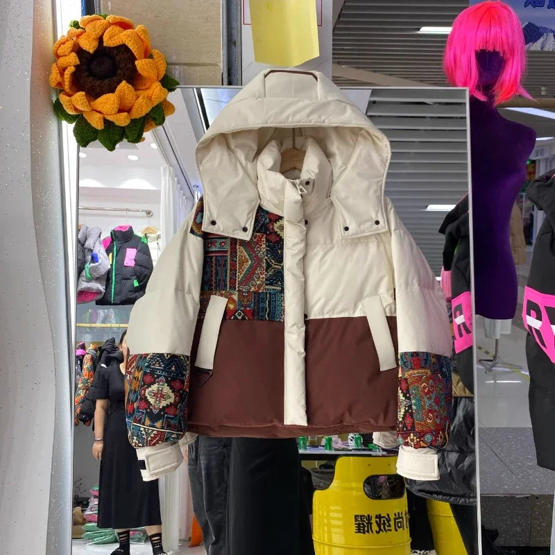 Doudoune en duvet imprimé pour femme