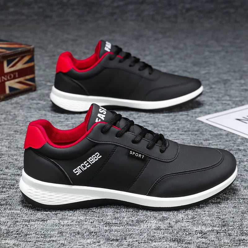 Chaussures de sport légères et décontractées en cuir artificiel pour hommes