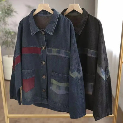 Veste en jean à manches longues pour femme