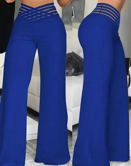 Pantalon en Maille Transparente pour Femme, Tenue Élégante