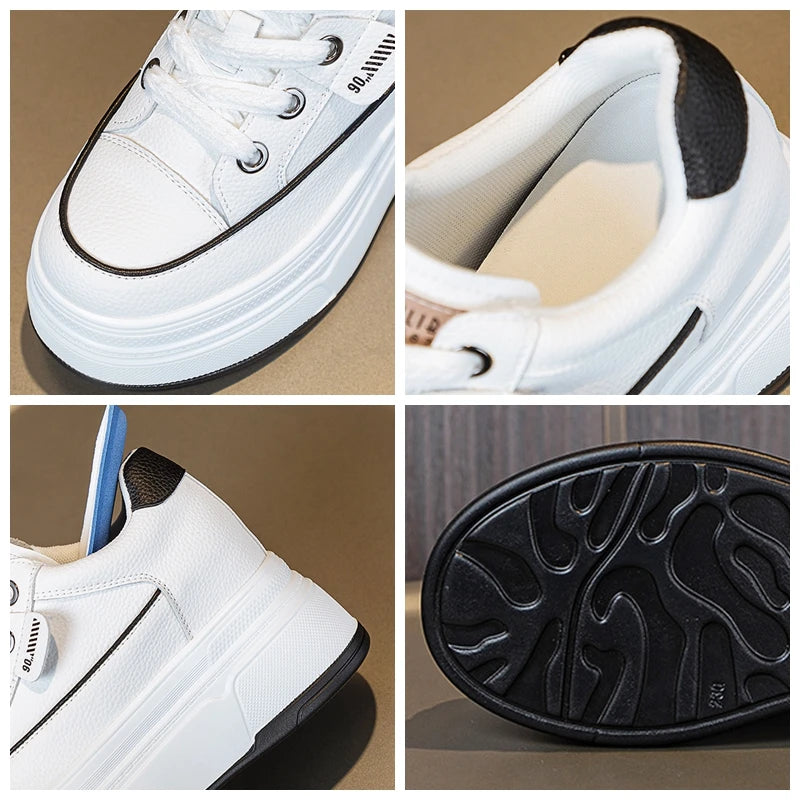 Baskets en cuir véritable femmes