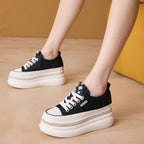 Baskets à semelle compensée en microcarence pour femmes