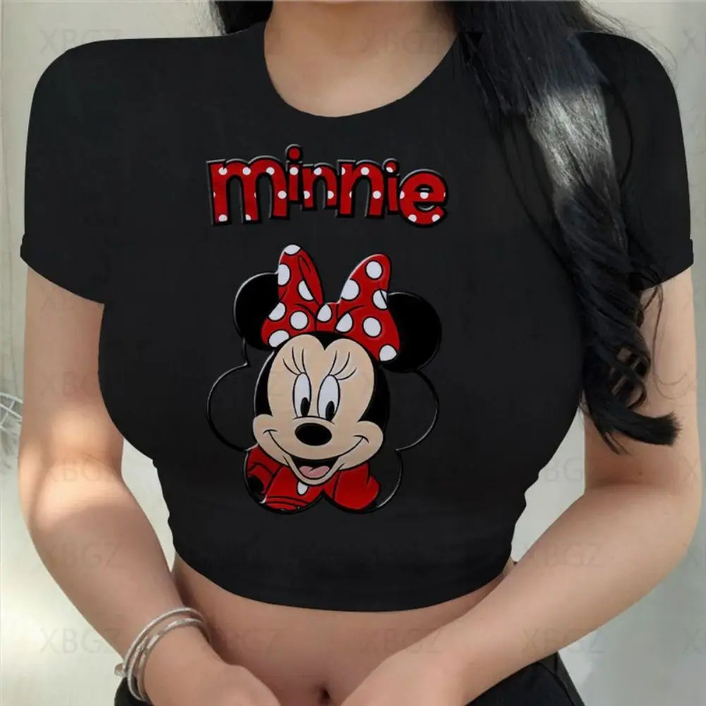 T-shirt Disney Mickey pour femmes haut court