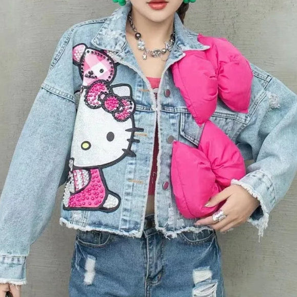 Veste en jean à manches longues pour femmes