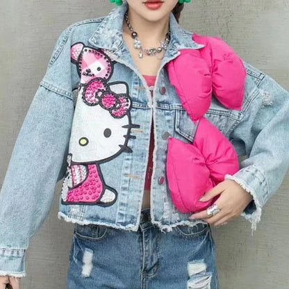 Veste en jean à manches longues pour femmes