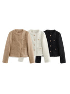 Manteau à manches longues et bouton avant pour femme