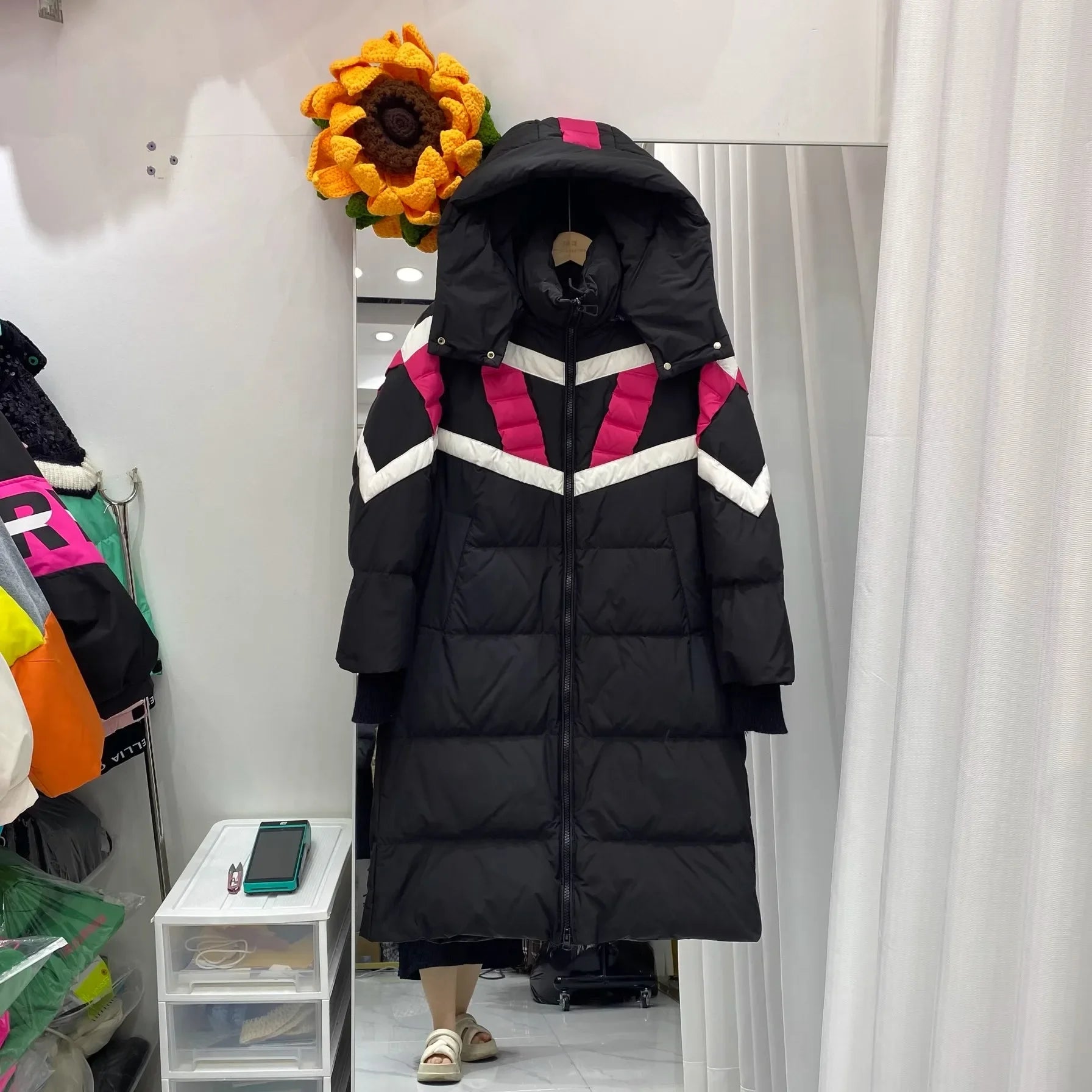 Doudoune tendance couleur unie pour femme