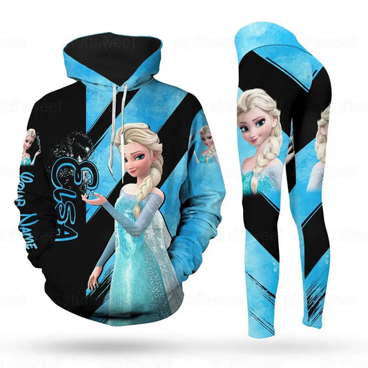 Ensemble sweat à capuche et Leggings princesse Elsa Disney la reine des neiges pour femme