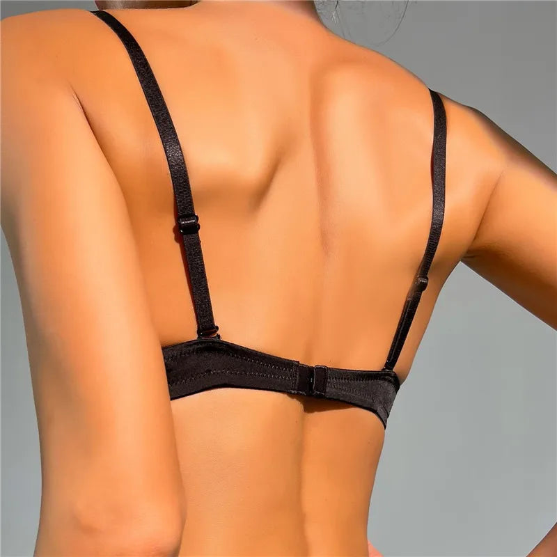 Soutien-gorge push-up dos nu décolleté plongeant pour femmes
