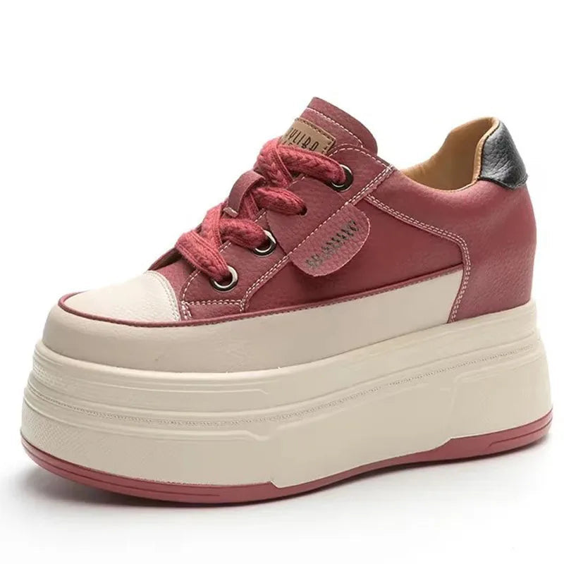 Baskets en cuir véritable pour femmes