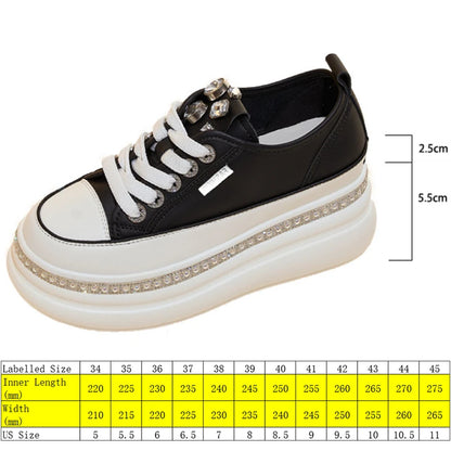 Baskets à semelle compensée en microcarence pour femme, chaussures de skateboard confortables et épaisses, 8cm