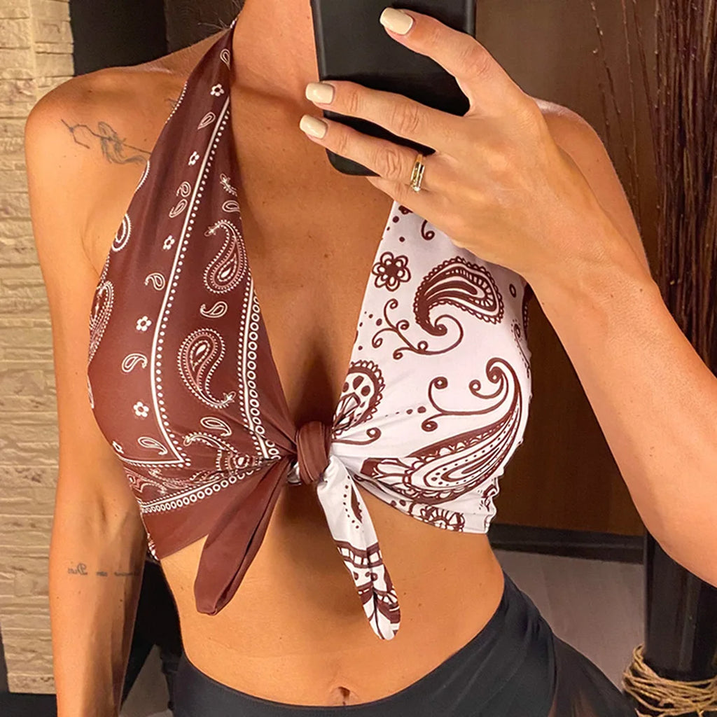 Maillot de bain deux pièces sexy imprimé pour femmes