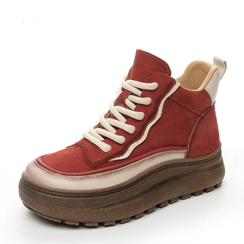 Baskets en cuir véritable pour femmes